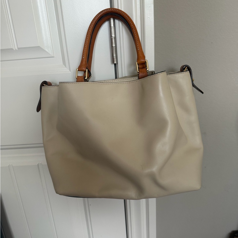 Dooney & Bourke- Barlow- Beige Leather Tote - Picture 2 of 6